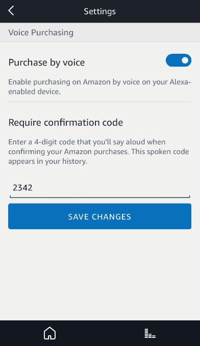 Figure 2. Alexa voice purchase settings