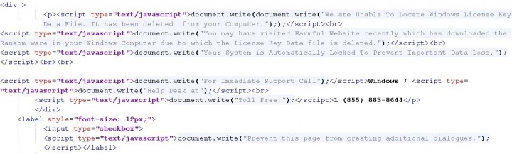 Figure 4. Decoded content used in scam messages