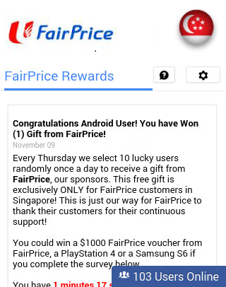 Figure 1. A scam page spoofing the FairPrice grocery store in Singapore