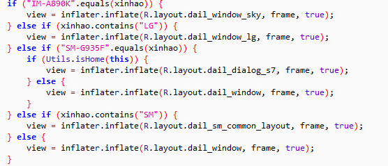 Figure 3. Handset-specific layouts