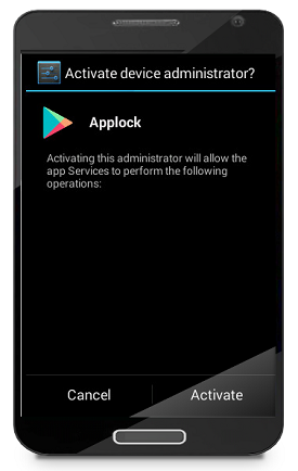 Figure 2. Using the Google Play icon while asking for admin privileges