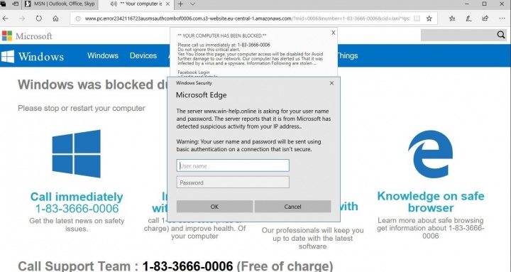 Tech support number scammer