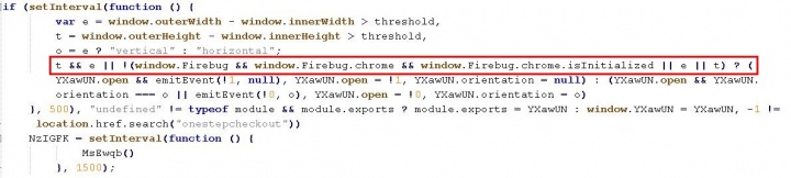 Figure 3. Injected code that detects debugging tools