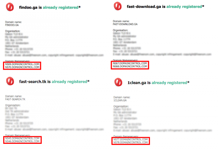 Figure 6. A quick Whois lookup shows the apps’ servers have the same origin