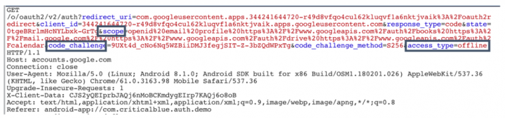 Figure 3: Authorization request for scopes in offline mode