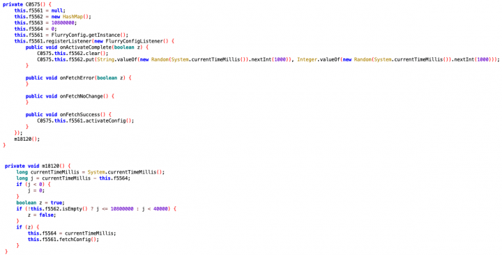 Figure 2. Partial extract of malware’s code shows how configuration file is requested