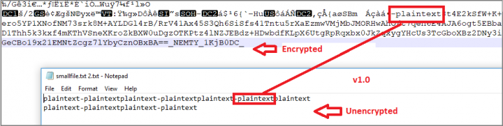 Figure 7. Discrepancy in Nemty 1.0’s encryption