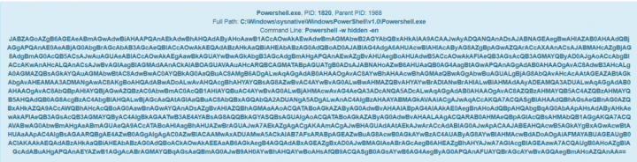 Figure 9. Encrypted PowerShell command