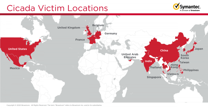 Figure 1. Locations of some of the companies targeted in this campaign; most of those targeted have links to Japan or Japanese organizations