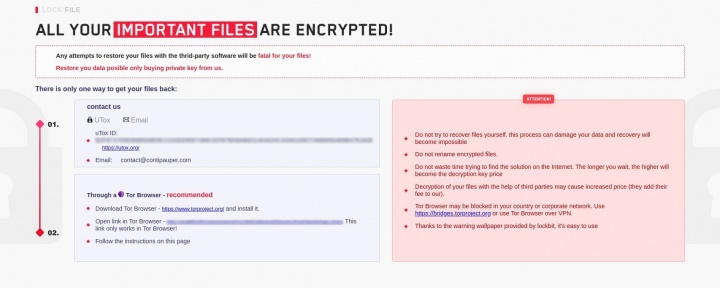 Figure 1. The LockFile ransom note