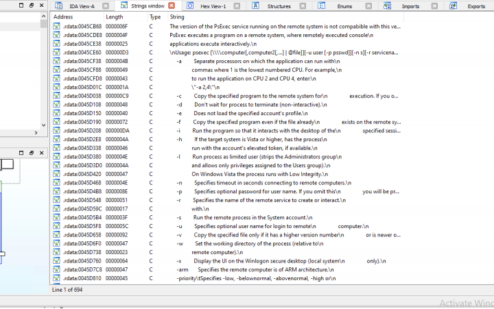 Figure 3. Decompressed PsExec file