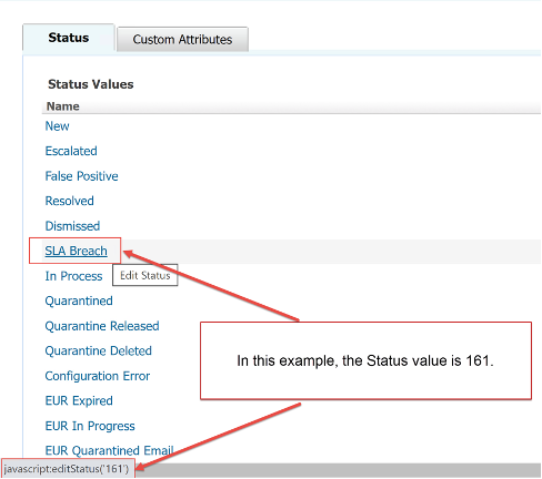 Figure 1: Incident Status value  